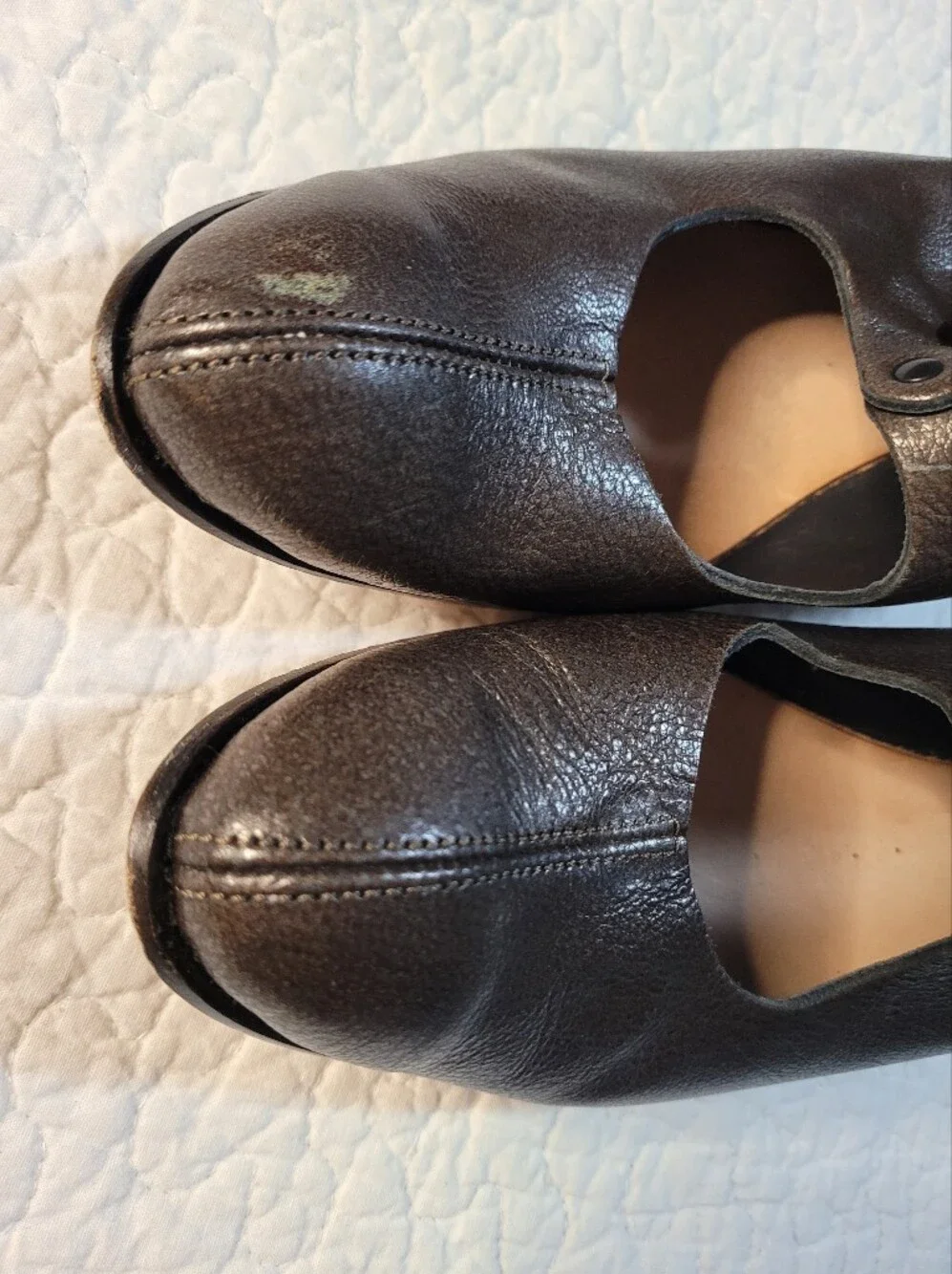 Cydwoq Engage Handmade Vintage Leather Block Heel Zipper Sz US 7.5 EU 37.5